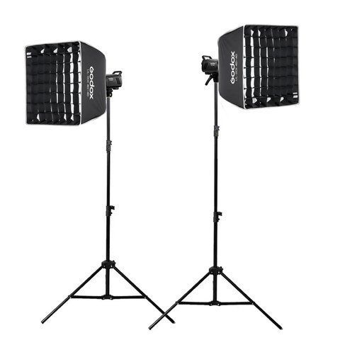 Набір студійних спалахів Godox MS300V Dual Box з софтбоксами 40х40см та стійками 2м 3027876 фото