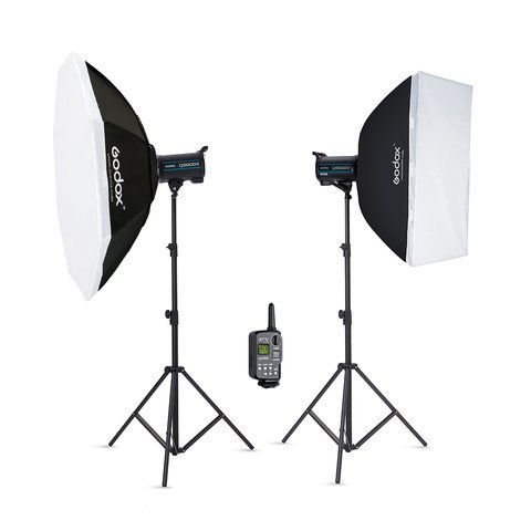 Набір студійних спалахів Godox QS600II Studio Kit з софтбоксоми та стійками 3028011 фото