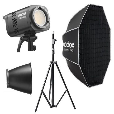 Набір постійного світла Godox LE300Bi Octa Kit для UGC блогу та предметної зйомки 3027345 фото